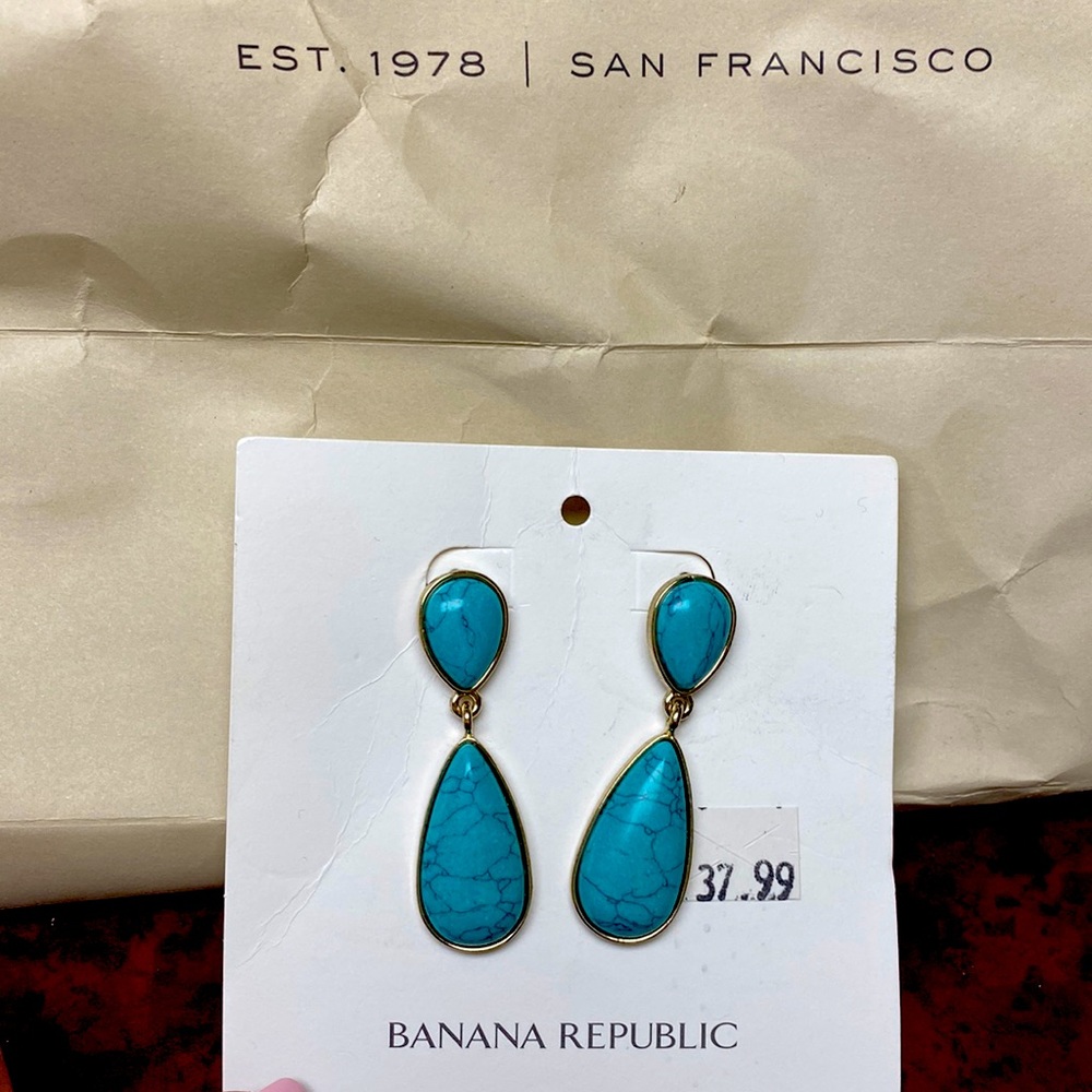 Banana Republic Luxe Tortoise Statement Beach Earnings New WithTags